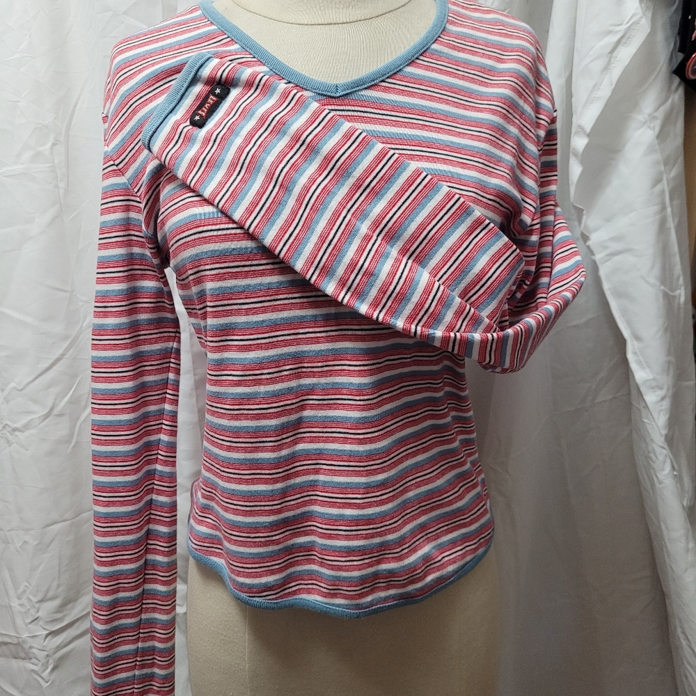 Levi's red white and blue V neck top